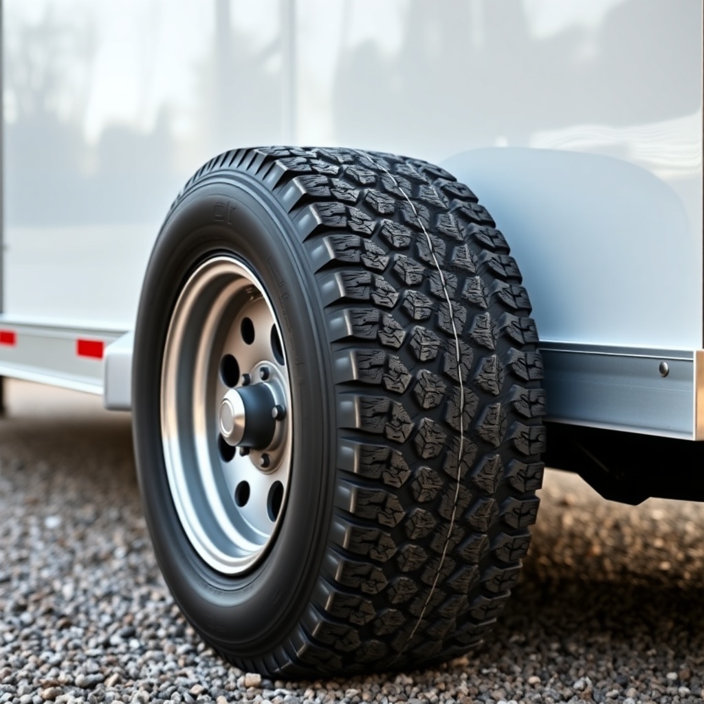 <photorealistic photo of a Featherlite 8541 trailer side view